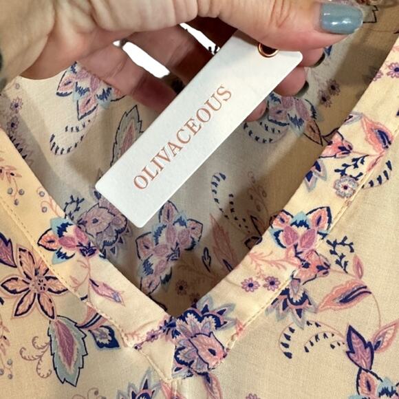 Olivaceous Pink & Purple Colorful Bright Long Sleeve Boho Dress Women Sz M - Picture 8 of 10